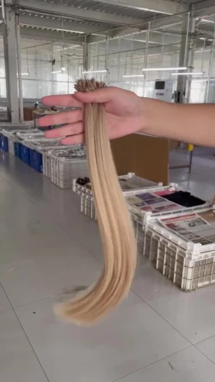 Estensioni dei capelli a punta nano affogata doppia con capelli umani Remy al 100% di grado 10A di fabbrica